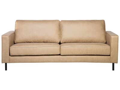 Canapé 3 places 3 personnes en cuir pu beige