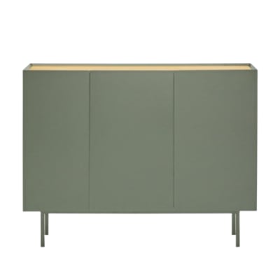 Buffet en bois 3 portes 3 tiroirs l110cm - vert amande