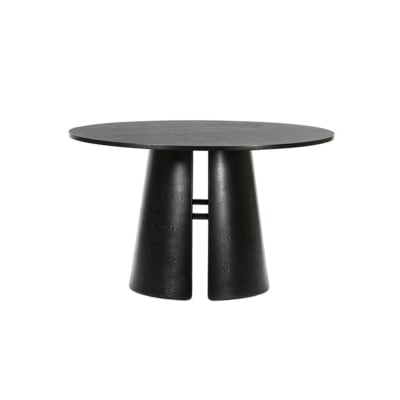 Table à manger ronde en bois D137cm noir