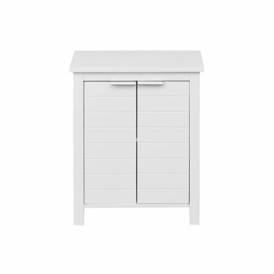 Meuble de salle de bains à 2 portes et 2 étagères blanc