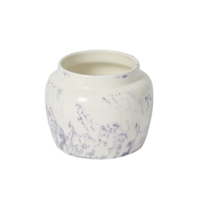 Cache-pot en céramique blanc et violet d15