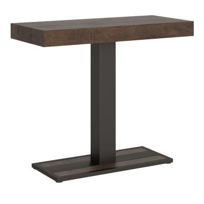 Console extensible effet bois noyer 90x40/300 cm