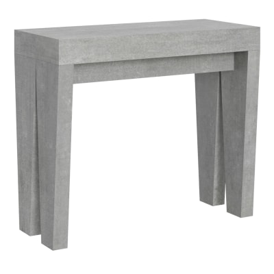 Console extensible 90x40/300 cm effet bois gris béton
