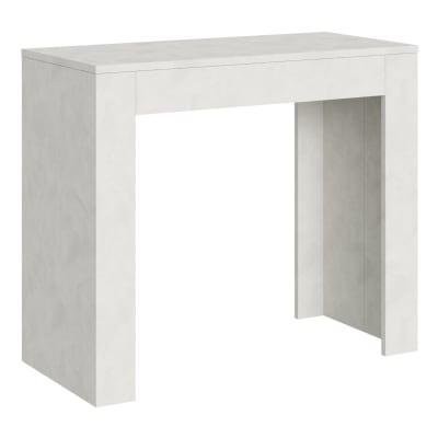 Console extensible  effet bois blanc 90x42/302 cm