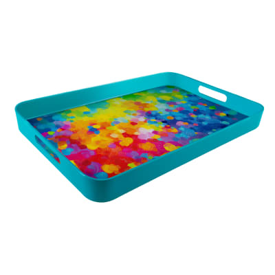 Plateau de service  multicolore mélamine 53,7  x  34,7  x 5 cm