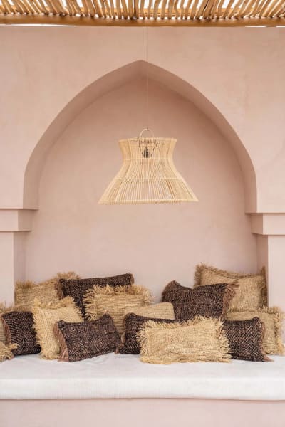 Housse de coussin coton noir et cuivre 30x50x10cm