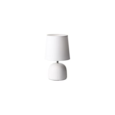 Lampe à poser ronde céramique blanche effet naturel - 16x16x27.5cm