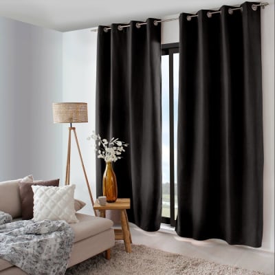 Rideau thermique doublé polyester noir 240x135cm