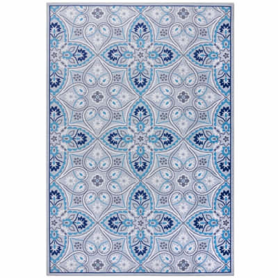 Tapis intérieur extérieur en polyester bleu 120x170 cm