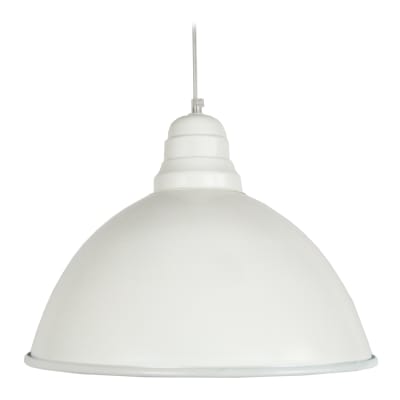 Suspension métal abat-jour métal cloche blanc