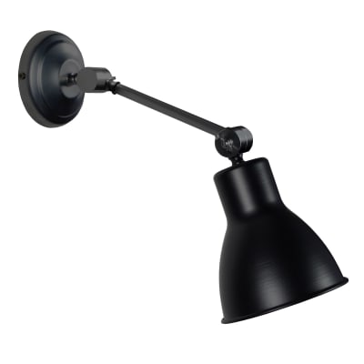 Applique bi-articulé métal abat-jour noir
