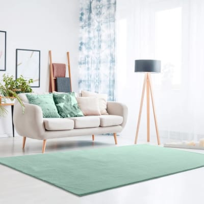 Tapis descente de lit lavable vert antidérapant 60x120 cm