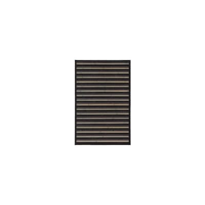 Tapis descente de lit bambou rayé gris 60x90cm