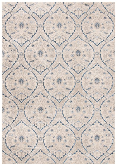 Tapis traditionnel en polypropylène gris/bleu, 183 x 274 cm
