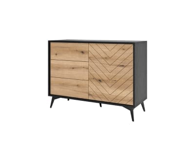 Buffet bas industriel 104 cm bois / noir