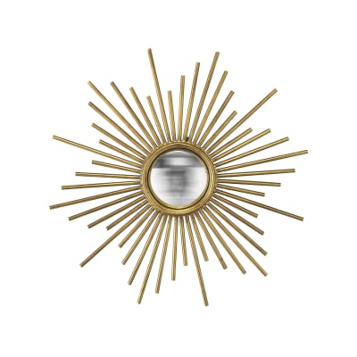 Miroir soleil convexe métal 45cm dore