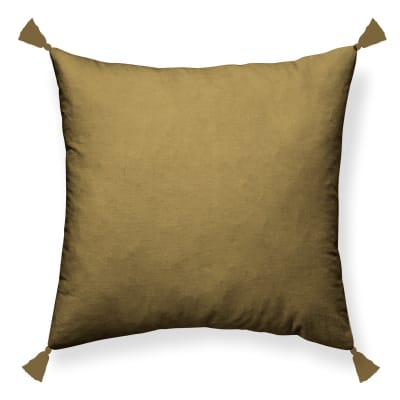 Coussin déhoussable uni en Coton Bronze 45x45 cm