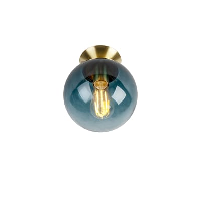 Plafonnier en verre bleu