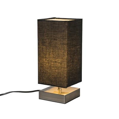 Lampe de table en acier noir