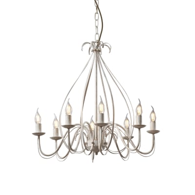 Lustre antique crème 8 lumières