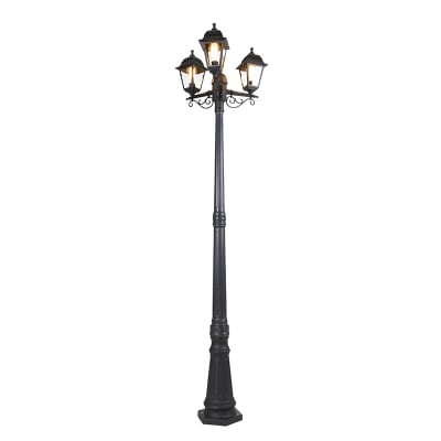 Lanterne classique noire 3 lumières ip44