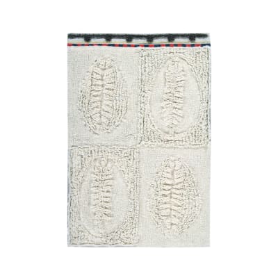 Tapis lavable en laine beige 120x80