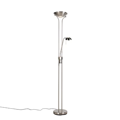 Lampadaire acier lampe lecture led dimmer