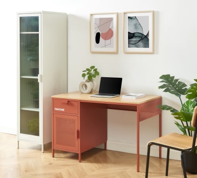 Bureau métal terracotta 120cm