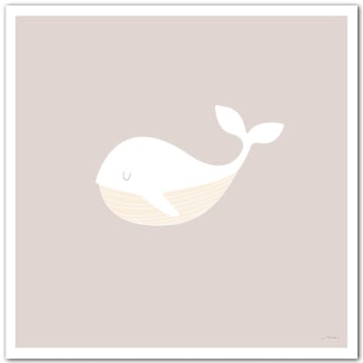 Affiche enfant baleine oh sans cadre 50x50 cm
