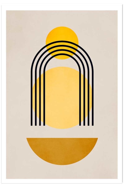 Affiche dessin abstrait bauhaus n°5 sans cadre 40x60 cm