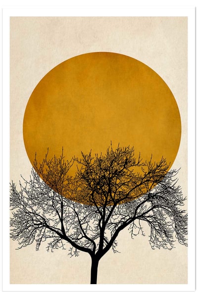 Affiche dessin arbre et sérénité sans cadre 40x60 cm