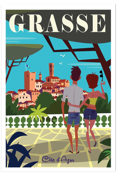 Affiche voyage à grasse sans cadre 30x45 cm