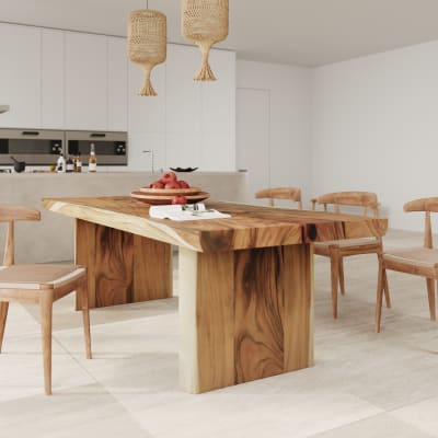 Table rectangulaire 10 personnes en bois de suar 240 cm