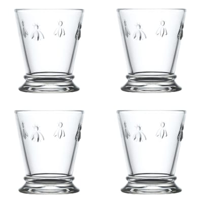 Coffret de 4 verres à eau ABEILLE 4 couleurs assorties