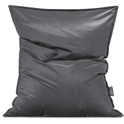 Coussin d'intérieur géant aspect velours anthracite 170x130cm