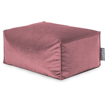 Repose-pied d'intérieur aspect velours vieux rose 55x65x30cm