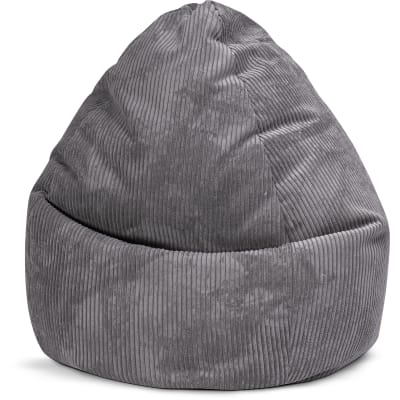 Pouf poire confort xxl velours grosse cote anthracite 80x130cm
