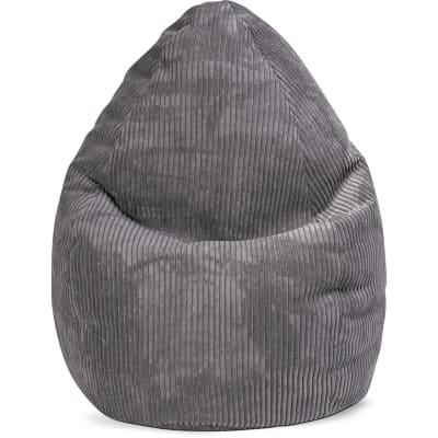 Pouf poire confort xl velours grosse cote anthracite 70x110cm