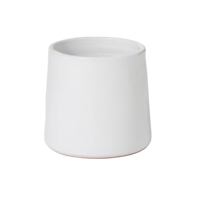 Cache-pot rond en céramique blanc 18x18x17 cm