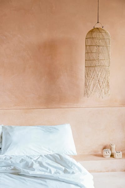 Suspension rotin marron 30x30x80cm