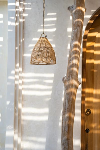 Suspension rotin marron 24x24x24cm