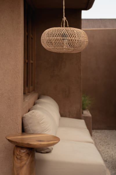 Suspension rotin marron 40x40x22cm