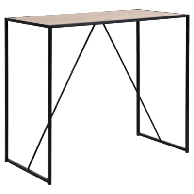 Table de bar haute 4 à 6 places design industriel beige