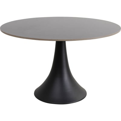 Table à manger 6 personnes en aluminium et grès noir d120