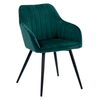 Chaise style vintage en velours verte