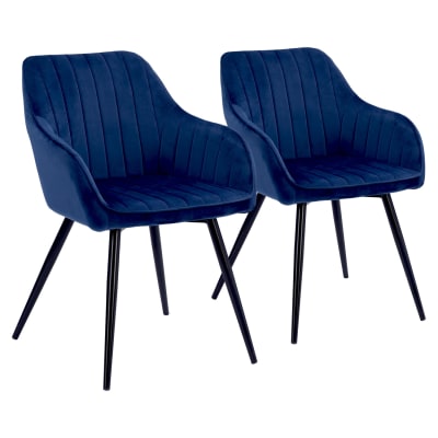 Lot de 2 chaises vintage en velours bleu
