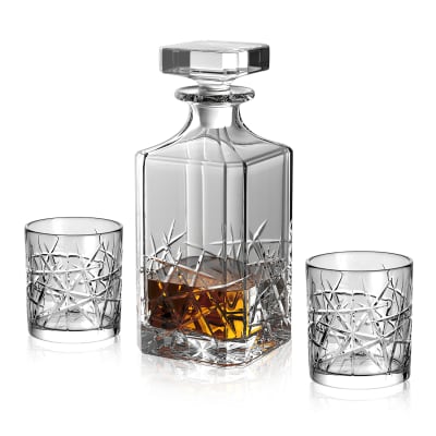 Ensemble de whisky transparent en verre - set/3