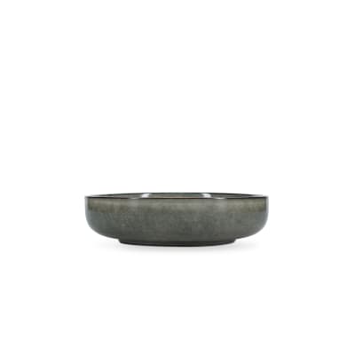 Lot de 2 assiettes creuse vert en grès 22xh6cm