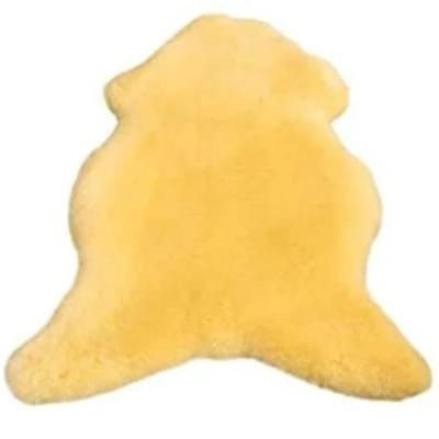 Tapis en peau de mouton tannage relugan jaune 110 x 70 cm