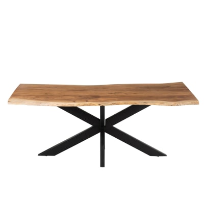 Table rectangulaire en acacia et métal noir l200 acacia